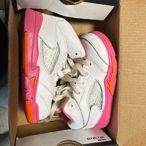Jordan 5s pink orange cute toddler shoes